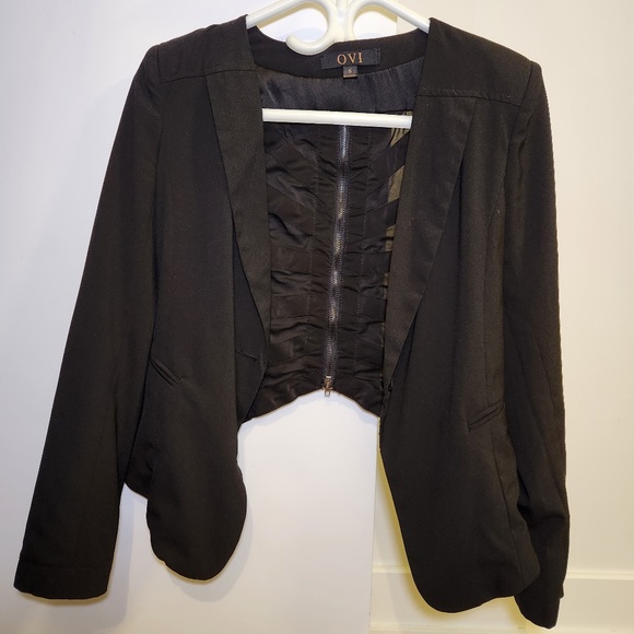 Black blazer with sheer skeleton like back - Picture 4 of 6